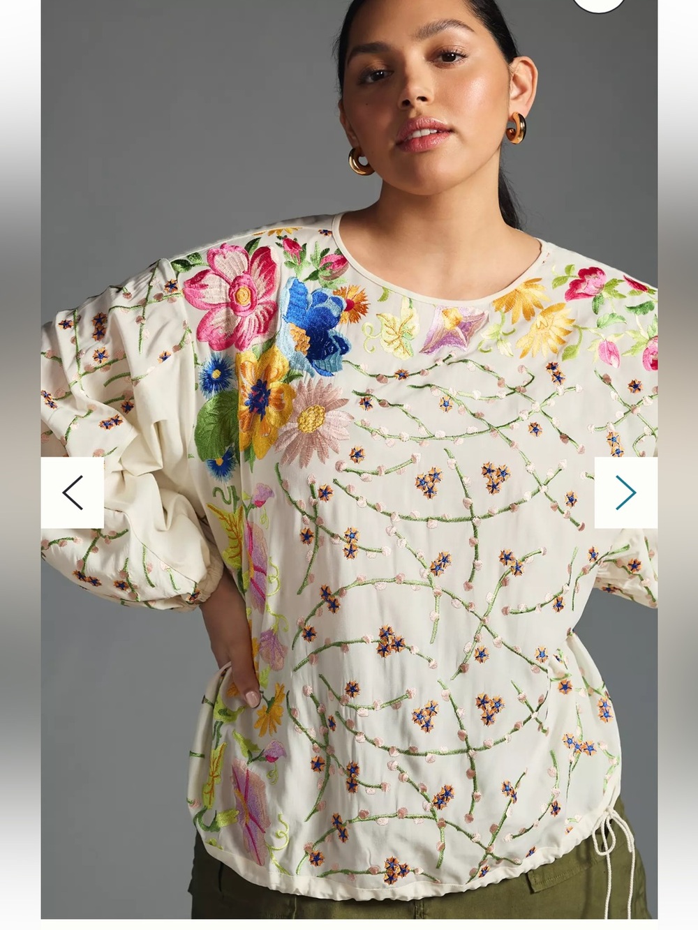 Anthropologie Tiny Lori Embroidered Colorful Top size XL - Picture 4 of 14